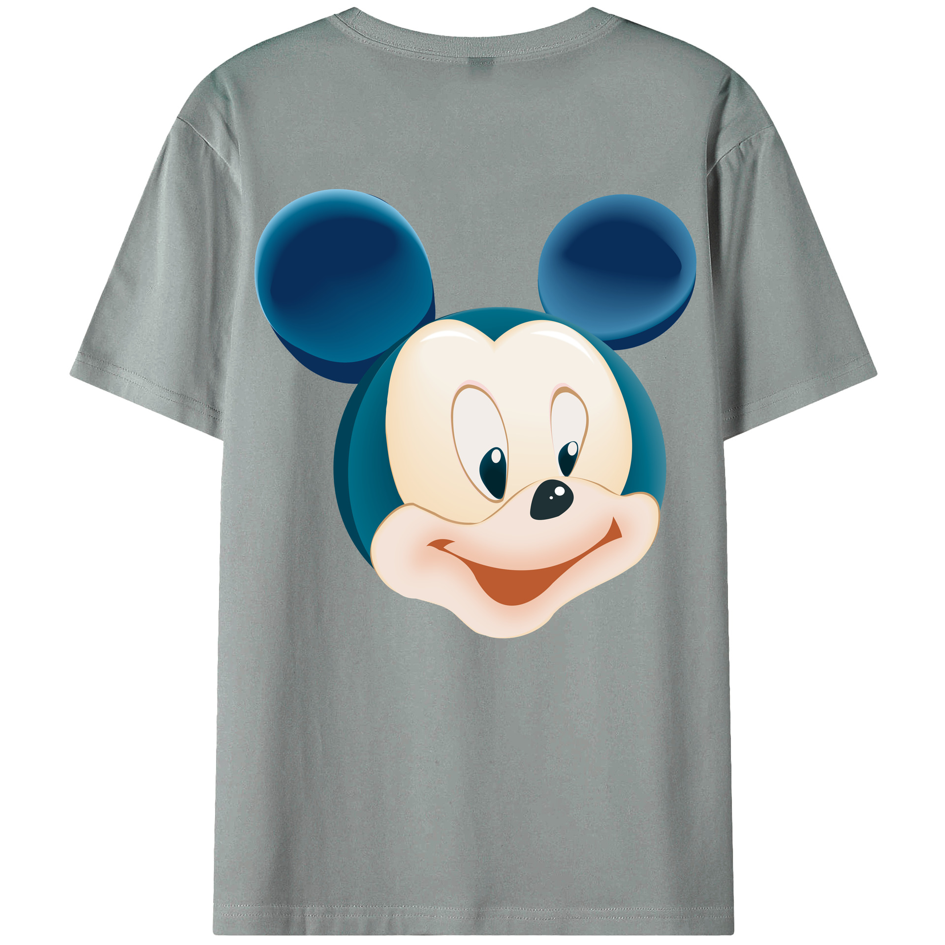 ミッキーマウス Mickey Mouse 綿100％ メンズ半袖Tシャツ（バックプリント） 通気性